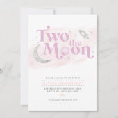 2月2日の誕生日ガールパープルシルバー 招待状 (正面)