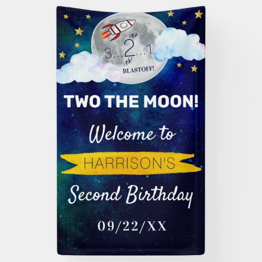 2月2日の誕生日パーティーへようこそ 横断幕 (縦)