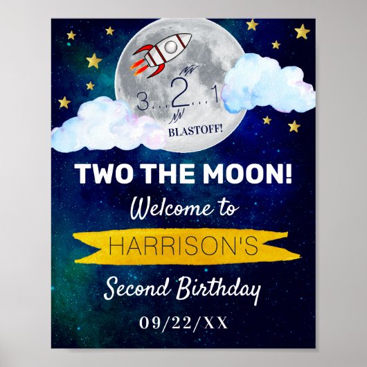 2月2日の誕生日パーティーウェルカムサイン ポスター (正面)