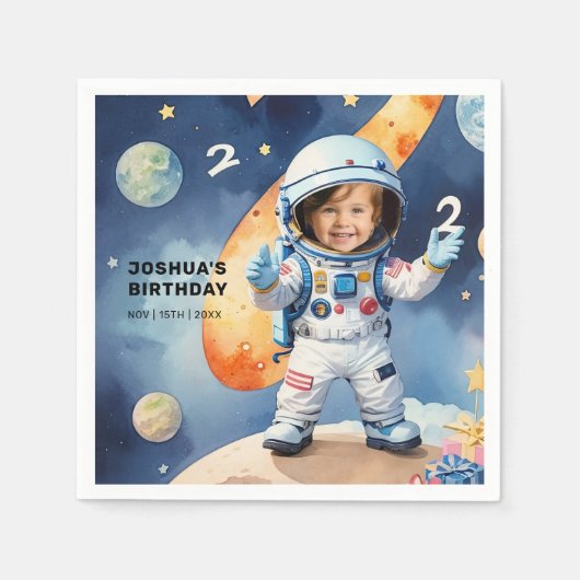 2月2日の誕生日パーティー スタンダードカクテルナプキン (正面)