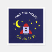 2月2日の誕生日ロケット船宇宙テーマ スタンダードカクテルナプキン (正面)