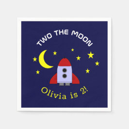 2月2日の誕生日ロケット船宇宙テーマ スタンダードカクテルナプキン