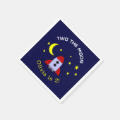 2月2日の誕生日ロケット船宇宙テーマ スタンダードカクテルナプキン (角)
