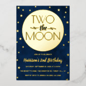 2月2日の誕生日実在 箔招待状 (正面)