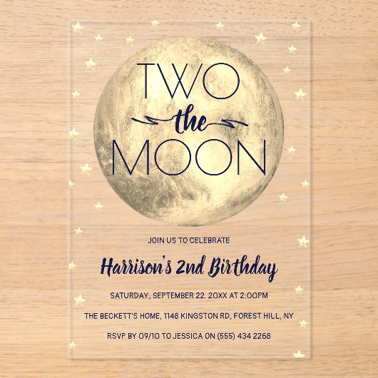 2月2日の誕生日 アクリル招待状 (正面)