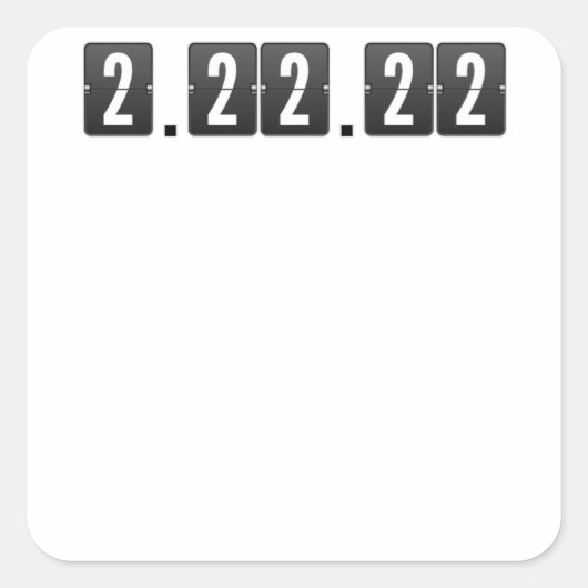 2月2日火曜日2-22-22算数先生 スクエアシール (正面)
