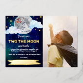 2月2日誕生日ホイル実在サンキューカード 箔招待状 (正面)