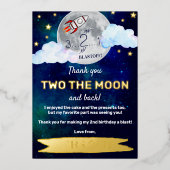 2月2日誕生日ホイル実在サンキューカード 箔招待状 (正面)