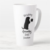 2月2日 | Happy Groundhogの日パーソナライズされた名 カフェラテマグ (右アングル)