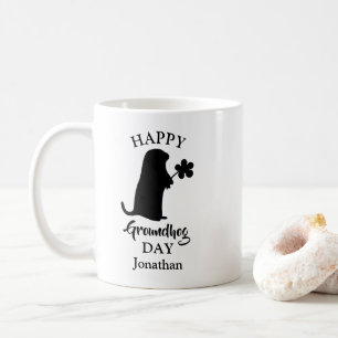 2月2日   Happy Groundhogの日パーソナライズされた名 コーヒーマグカップ