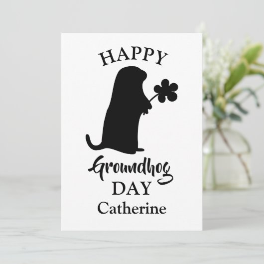 2月2日 | Happy Groundhogの日パーソナライズされた名 シーズンカード (スタンド正面)