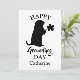 2月2日 | Happy Groundhogの日パーソナライズされた名 シーズンカード