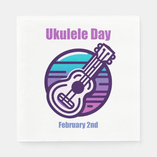 2月2日 – Ukulele Day スタンダードランチョンナプキン (正面)