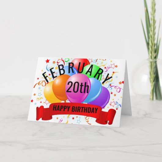 2月20日 誕生日 カード (正面)
