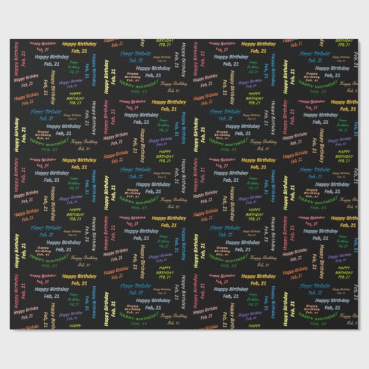 2月21日誕生日ギフト包装紙 ラッピングペーパー (フラット)