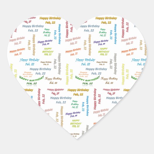 2月22日誕生日シール ハートシール (正面)