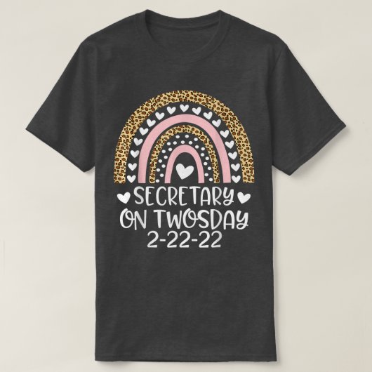 2月22日2_22_2022おもしろい書記 Tシャツ (デザイン正面)