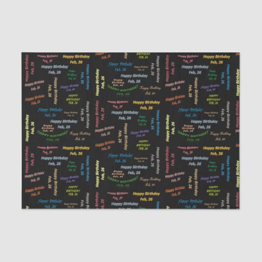 2月26日誕生日ティッシュペーパー 薄葉紙 (正面)