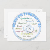 2月26日誕生日 – 魚座 ポストカード (正面/裏面)