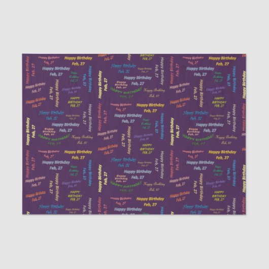 2月27日誕生日ティッシュペーパー 薄葉紙 (正面)