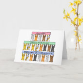 2月28日誕生日、かわいい猫たち カード (黄色い花)