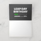 2月29日うるう年誕生日25%うるう日の読み込み 箔グリーティングカード (内側レイダウン)