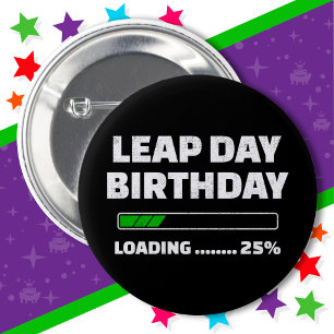 2月29日うるう年誕生日25%うるう日の読み込み 缶バッジ