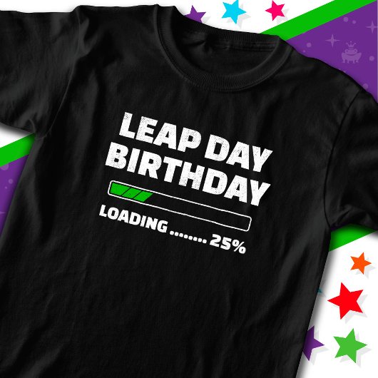2月29日うるう年誕生日25%うるう日の読み込み Tシャツ