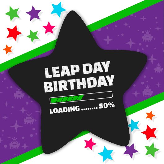 2月29日うるう年誕生日50%うるう日のロード 星シール