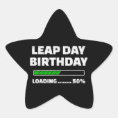 2月29日うるう年誕生日50%うるう日のロード 星シール (正面)