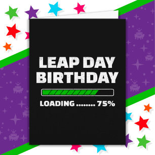 2月29日うるう年誕生日75%うるう日の読み込み カード