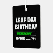 2月29日うるう年誕生日75%うるう日の読み込み メタルオーナメント (正面左)
