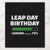 2月29日うるう年誕生日75%うるう日の読み込み ワインラベル (シングルラベル)