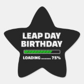 2月29日うるう年誕生日75%うるう日の読み込み 星シール (正面)