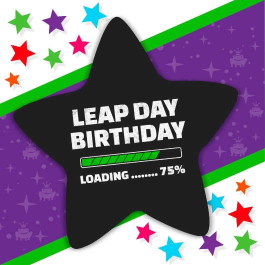 2月29日うるう年誕生日75%うるう日の読み込み 星シール