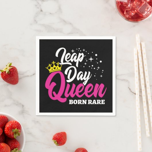 2月29日うるう日クイーンリープイヤー誕生日生まれレア スタンダードカクテルナプキン (インサイチュ)