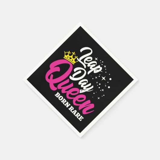 2月29日うるう日クイーンリープイヤー誕生日生まれレア スタンダードカクテルナプキン (角)
