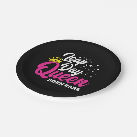 2月29日うるう日クイーンリープイヤー誕生日生まれレア ペーパープレート (アングル)