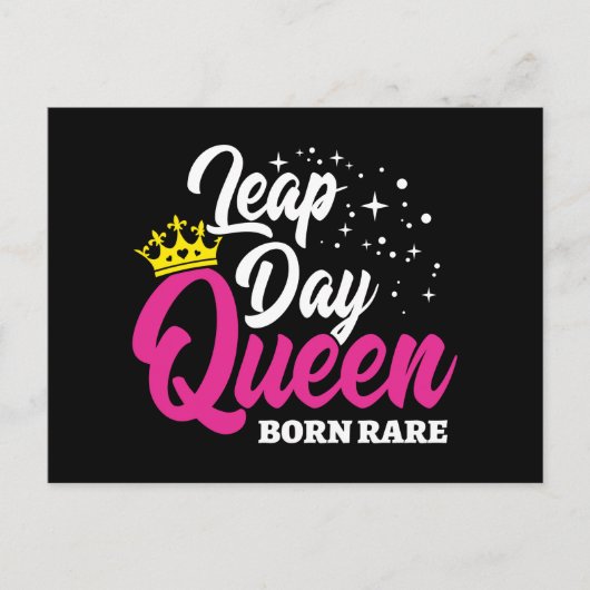 2月29日うるう日クイーンリープイヤー誕生日生まれレア ポストカード (正面)