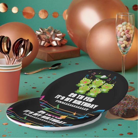 2月29日うるう日、私の誕生日うるう年生まれ ペーパープレート (複数)