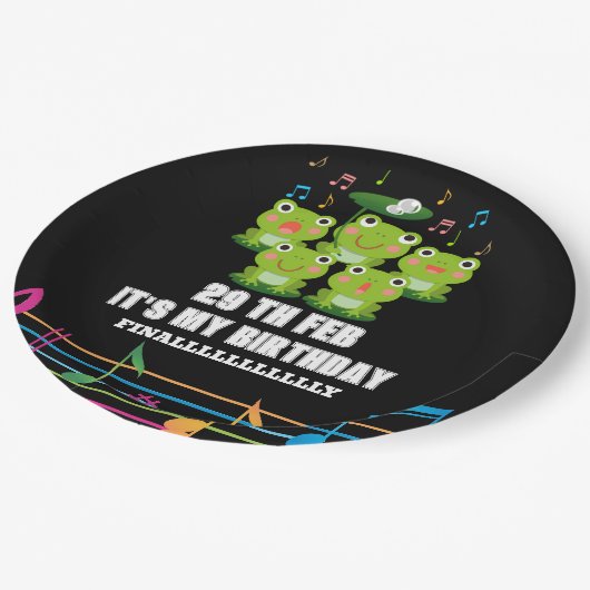 2月29日うるう日、私の誕生日うるう年生まれ ペーパープレート (アングル)