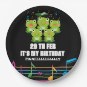 2月29日うるう日、私の誕生日うるう年生まれ ペーパープレート (正面)