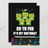 2月29日うるう日、私の誕生日うるう年生まれ 招待状 (正面/裏面)