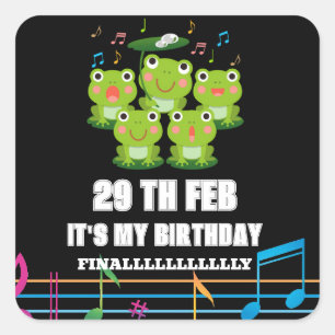 2月29日うるう日、2024年の私の誕生日うるう年 スクエアシール