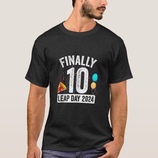 2月29日誕生日最終的に10歳Leap D Tシャツ (正面)