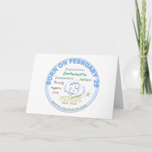 2月29日誕生日 – 魚座 カード (正面)