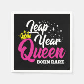 2月29日閏年クイーンリープデイ誕生日生まれレア スタンダードカクテルナプキン (正面)