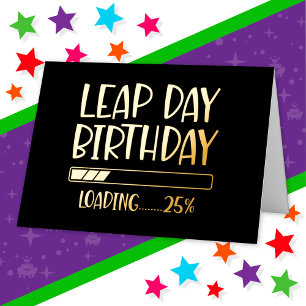 2月29日閏日誕生日25%閏年の読み込み 箔グリーティングカード
