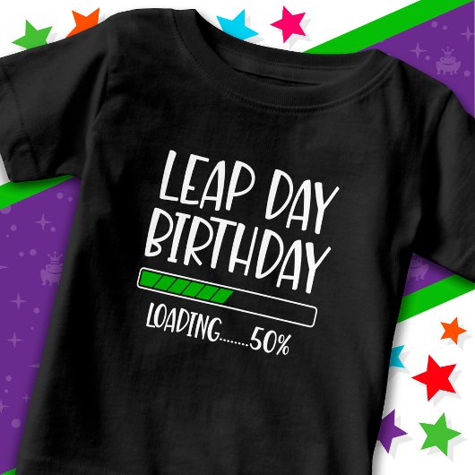 2月29日閏日誕生日50%閏年の読み込み ベビーTシャツ
