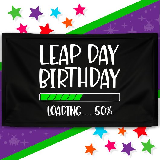 2月29日閏日誕生日50%閏年の読み込み 横断幕